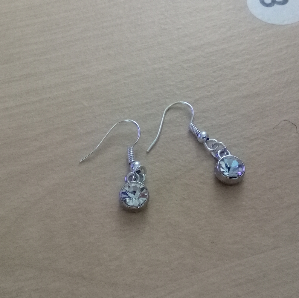 Clear Synthetic Diamond Crystal Earrings
